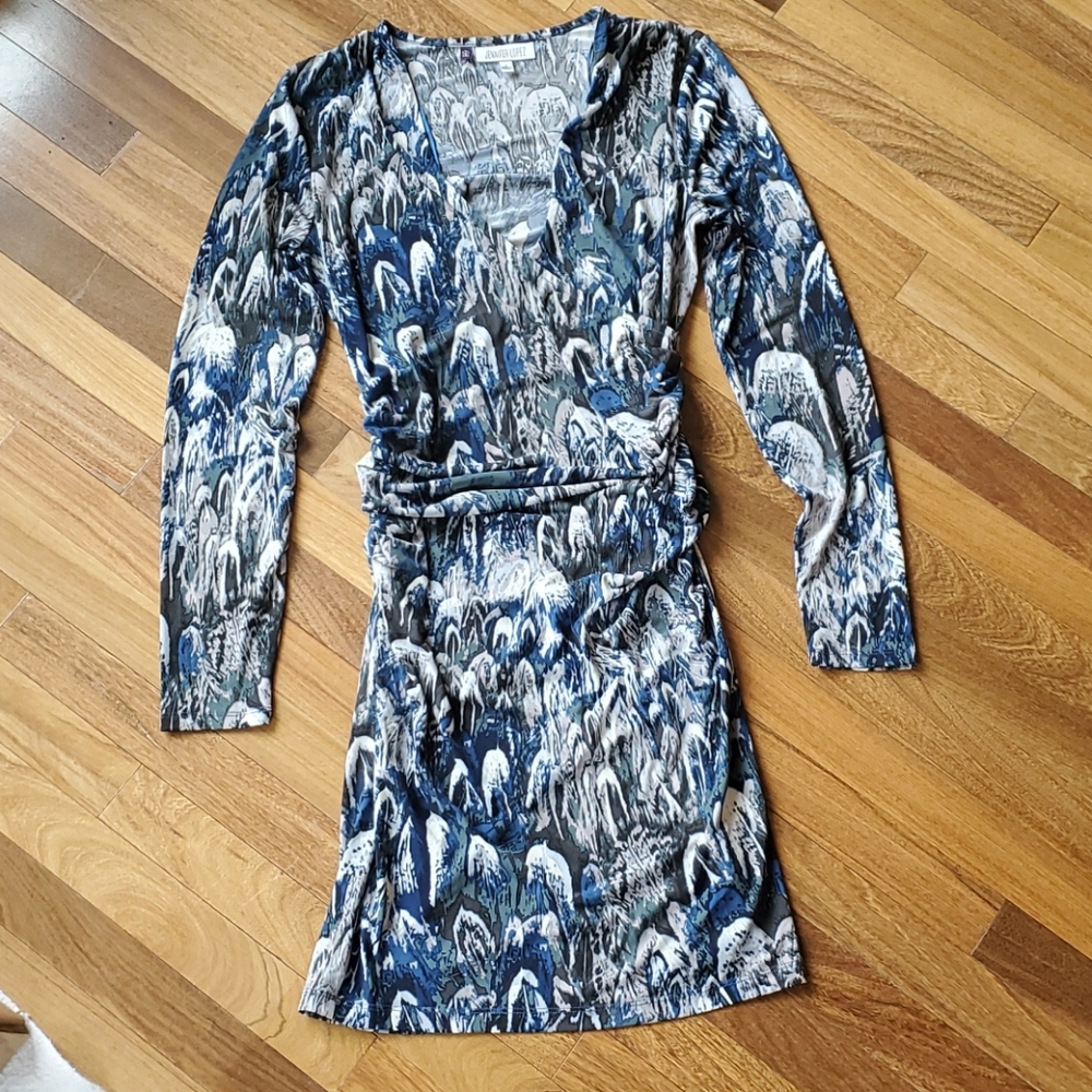 Jennifer Lopez faux wrap dress